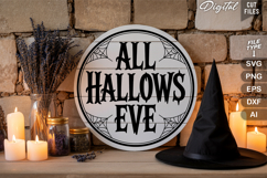 All Hallows Eve SVG File | Halloween Round Sign SVG Product Image 3