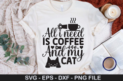 Funny Cat SVG Design - All i need is coffee and my cat Product Image 2