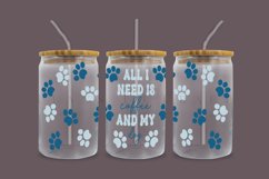 All I Need is coffee and my dog libbey beer glass can wrap svg presized template for 16oz and 20oz glass