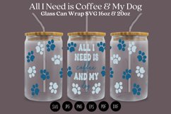 All I Need is coffee and my dog libbey beer glass can wrap svg presized template for 16oz and 20oz glass