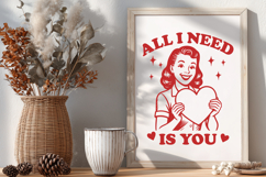 All I Need Is You SVG | Retro Valentine PNG | Romantic Quote Product Image 2