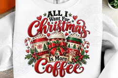 All I Want for Christmas Is More Coffee Vintage Christmas Co Product Image 1
