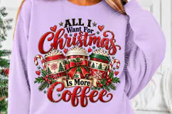 All I Want for Christmas Is More Coffee Vintage Christmas Co Product Image 5