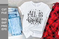 All is Bright, Hand Lettered Christmas Decor SVG Product Image 3