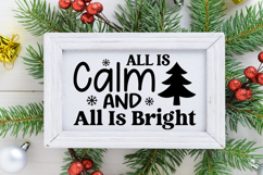 All Is Calm and All Is Bright Sign SVG, Farmhouse Christmas Product Image 2