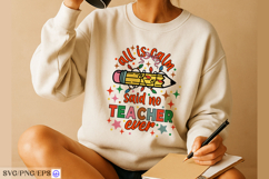 Christmas Teacher Funny Quote SVG PNG T-shirt Design Product Image 4