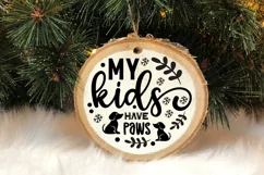 All my kids have paws SVG, Christmas dog Round SVG Design Product Image 2