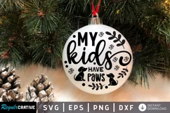 All my kids have paws SVG, Christmas dog Round SVG Design Product Image 1