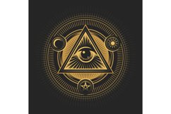 All seeing Eye of Providence Masonic Emblem Product Image 1