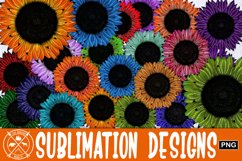 Large Multicolored Sunflowers Sublimation Bundle|Sublimation Product Image 1
