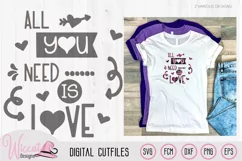 Valentine love quote svg, all you need is love svg Product Image 2