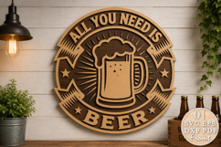 All You Need Is Beer Mug Laser Cut SVG Product Image 1