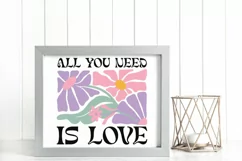 All You Need Is Love SVG, Boho Floral Quote SVG Design Product Image 3