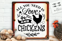 All you need is love and chickens svg, Funny chicken svg Product Image 1