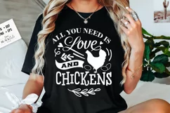 All you need is love and chickens svg, Funny chicken svg Product Image 2