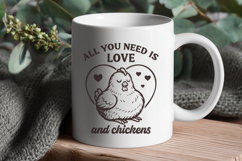 All You Need is Love and Chickens SVG PNG Cute Chicken Farm Product Image 2