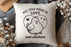 All You Need is Love and Chickens SVG PNG Cute Chicken Farm Product Image 3