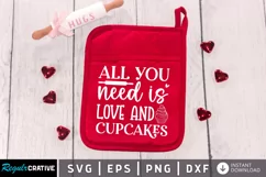 All you need is love and SVG, Valentine Potholder SVG Design Product Image 1