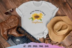 All You Need is Love & Sunflowers SVG File Product Image 1