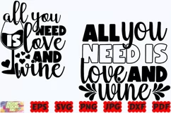 All You Need Is Love And Wine SVG | Wine SVG |Wine Lover SVG Product Image 3