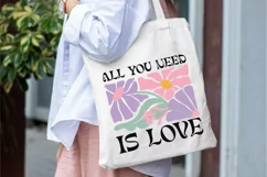 All You Need Is Love SVG, Boho Floral Quote SVG Design Product Image 4