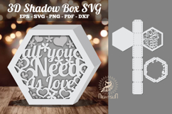 All You Need Is Love Hexagon Shadow Box Product Image 1