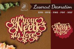 All You Need Is Love Laser Cut Decoration Product Image 1
