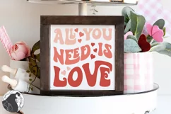 All You Need Is Love SVG, Retro Valentine's Day SVG Product Image 1