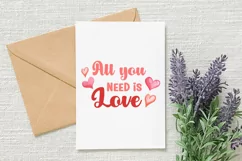 all you need is love quote on card