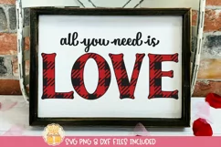 Buffalo Plaid Valentine's Day Design on Sign Mockup