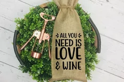 All You Need Is Love And Wine SVG ,Wine Bag SVG Design Product Image 3