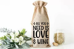 All You Need Is Love And Wine SVG ,Wine Bag SVG Design Product Image 2