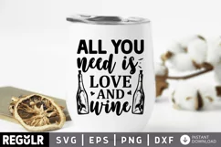wine gift, all you need is wine, all you need is love, drinking wine, wine lover gift, love wine, wine wall art, wine art, wineglass