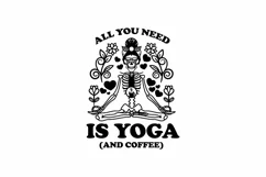 All you need is Yoga and Coffee SVG, Messy Bun SVG, Floral Product Image 2