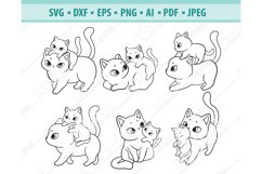 Cute cats Svg, Mother and baby kitten Svg, Eps, Png, Dxf Product Image 1