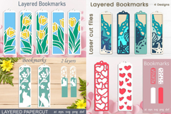 Layered bookmarks bundle svg, 3d laser cut bookmarks Product Image 7