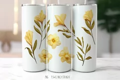 Yellow Tropical Allamanda Flowers Tumbler|Herbarium Tumbler Product Image 3