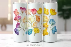 Rainbow Tropical Allamanda Flowers Tumbler|Herbarium Tumbler Product Image 3