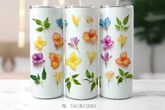 Rainbow Tropical Allamanda Flowers Tumbler|Herbarium Tumbler Product Image 2