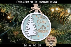 All Is Calm All Is Bright Tree Ornament | Laser Ready SVG Product Image 1
