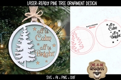 All Is Calm All Is Bright Tree Ornament | Laser Ready SVG Product Image 2