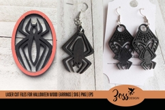 Spider Halloween Earrings SVG |Set of 3 Laser Cut &amp; Product Image 1