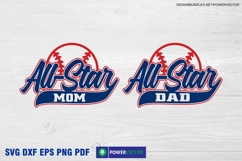 Baseball All-Star- All Star Mom, Dad, All Star Couple shirt Product Image 2
