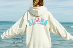 Aloha SVG - Retro Summer SVG - Hawaiian Flower - Varsity Product Image 2