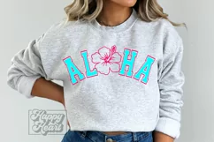 Aloha SVG - Retro Summer SVG - Hawaiian Flower - Varsity Product Image 3