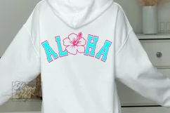 Aloha SVG - Retro Summer SVG - Hawaiian Flower - Varsity Product Image 4