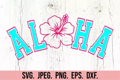 Aloha SVG - Retro Summer SVG - Hawaiian Flower - Varsity Product Image 5