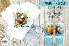 Aloha Summer Tumbler Wrap 40oz | Tropical Summer Shirt Print Product Image 1