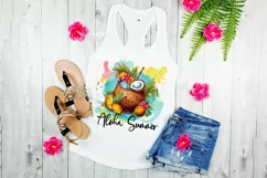 Aloha Summer Tumbler Wrap 40oz | Tropical Summer Shirt Print Product Image 2