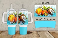 Aloha Summer Tumbler Wrap 40oz | Tropical Summer Shirt Print Product Image 3